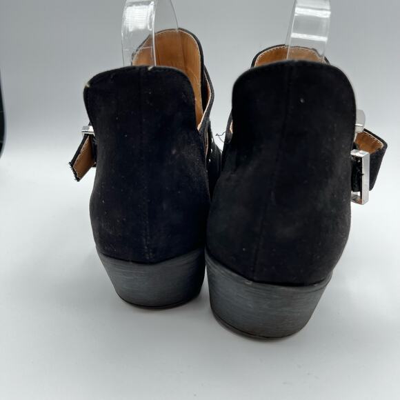 Qupid Black Cut Out Studded Pointed Toe Ankle Boots Size 8 - Picture 5 of 7